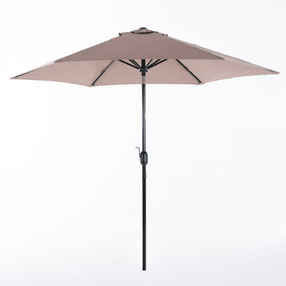 Levante – ombrellone esagonale da giardino 270 cm con manovella, colore tortora