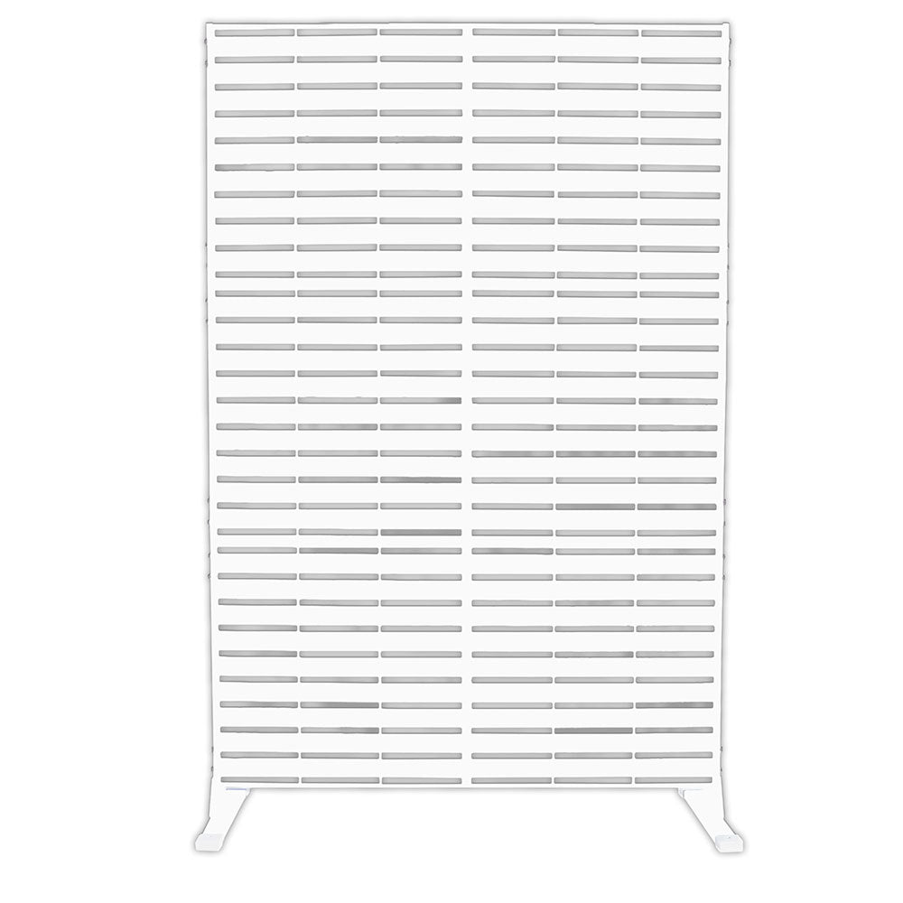 Separè in acciaio zincato modulabile per interni ed esterni, colore bianco, design linee