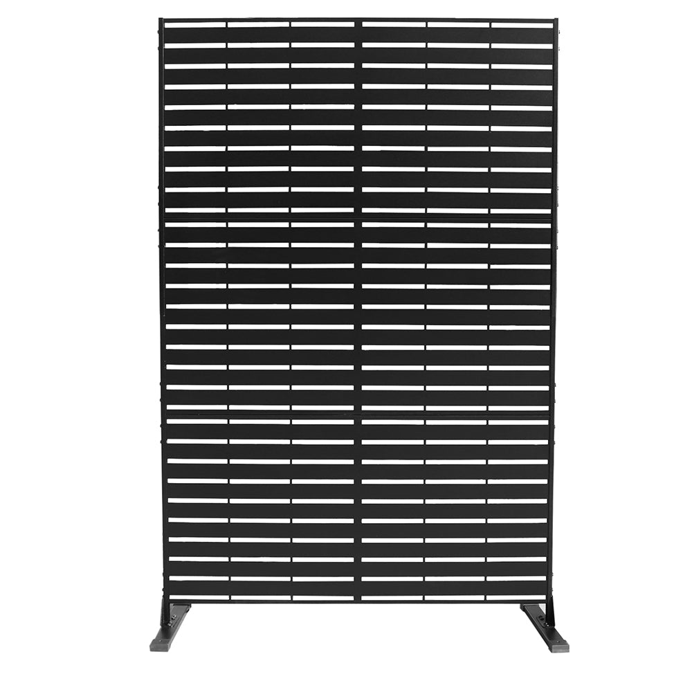 Separè in acciaio zincato modulabile per interni ed esterni, colore nero, design linee