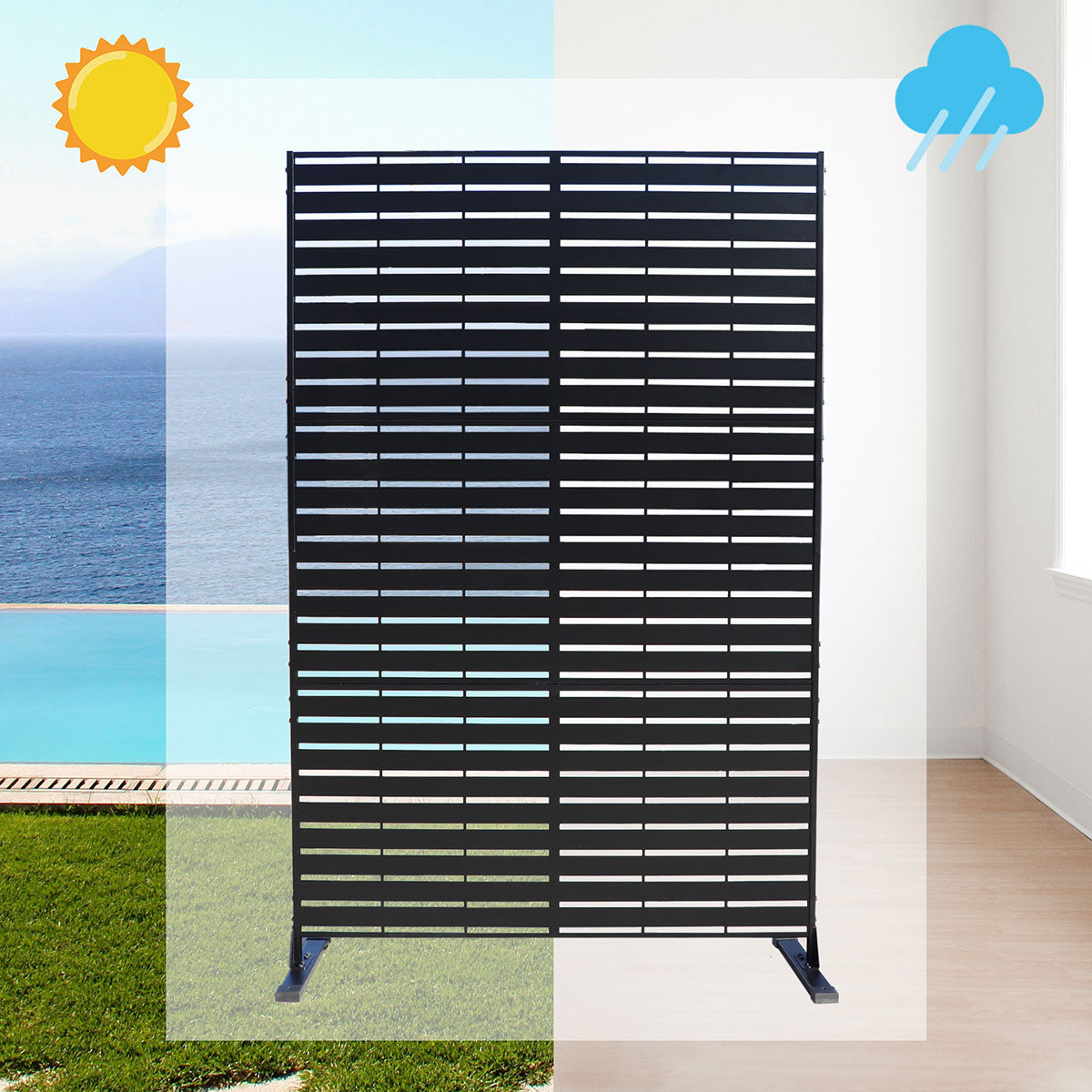Separè in acciaio zincato modulabile per interni ed esterni