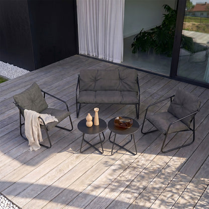 Linosa – set lounge da giardino in acciaio e tessuto