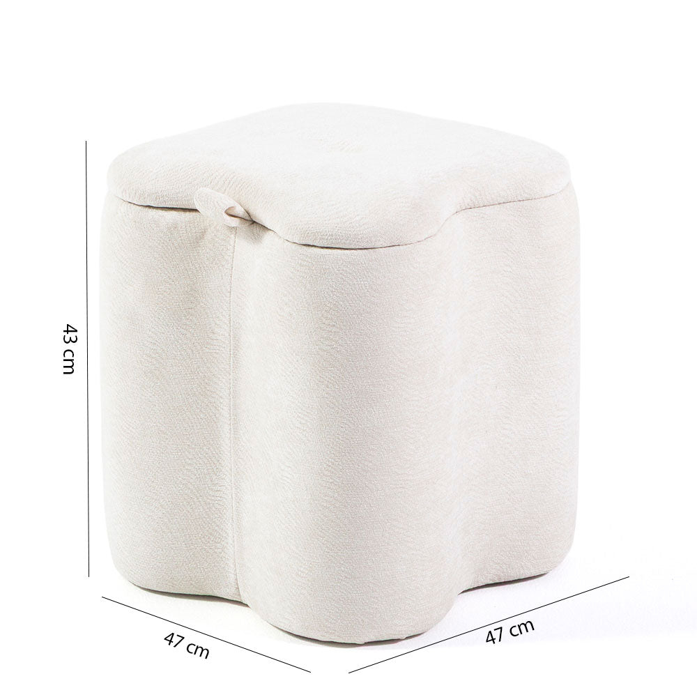 Lucky – pouf in velluto con micro glitter e maniglia laterale