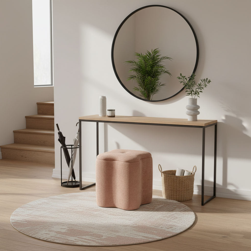 Lucky – pouf in velluto con micro glitter e maniglia laterale