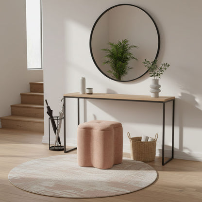 Lucky – pouf in velluto con micro glitter e maniglia laterale