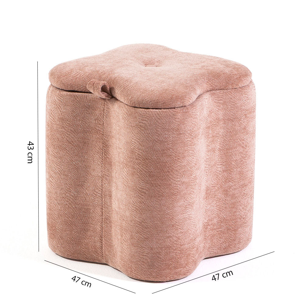 Lucky – pouf in velluto con micro glitter e maniglia laterale