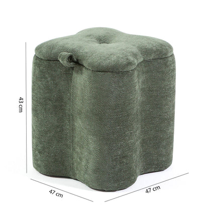 Lucky – pouf in velluto con micro glitter e maniglia laterale