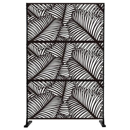 Separè in acciaio zincato modulabile per interni ed esterni, colore nero, design palma