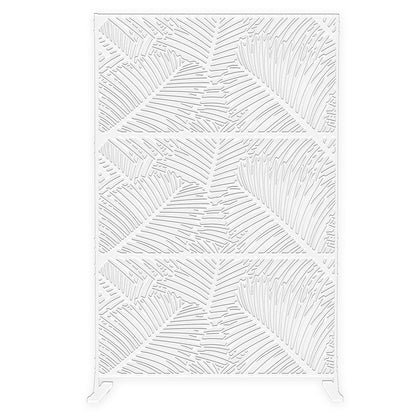 Separè in acciaio zincato modulabile per interni ed esterni, colore bianco, design palma
