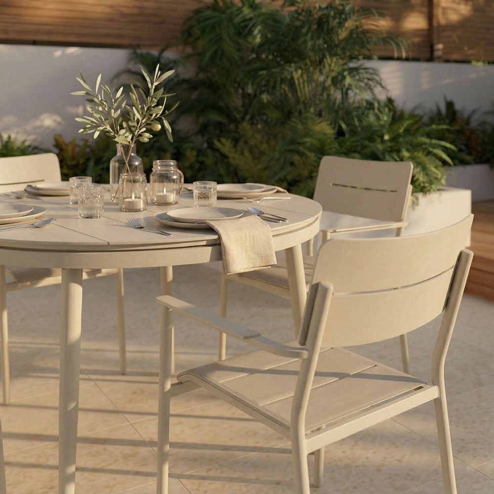 Roberto & Nora set pranzo da esterno con tavolo allungabile e 6 sedie