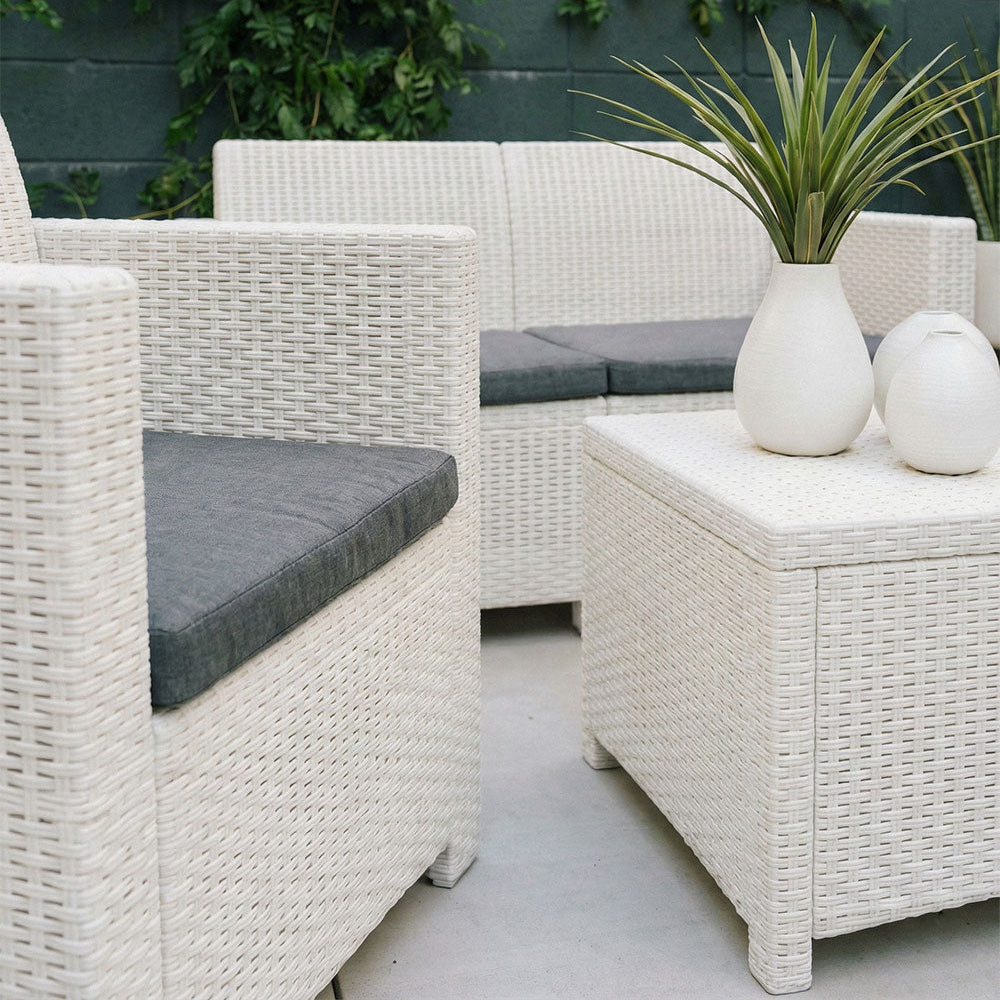 Salina – set relax da giardino 2 posti in polipropilene effetto rattan