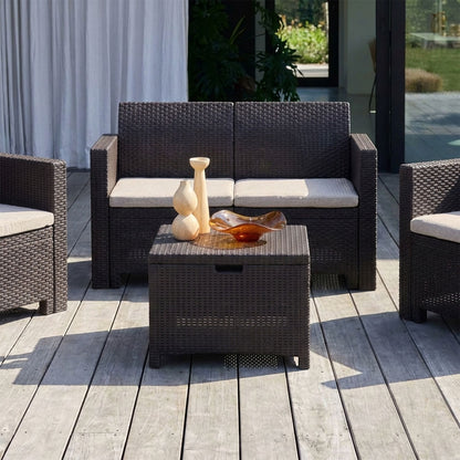 Salina – set relax da giardino 2 posti in polipropilene effetto rattan