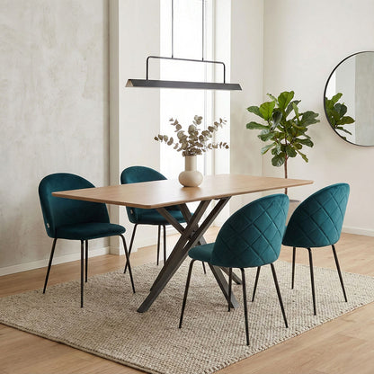 Sara – sedia in velluto con schienale trapuntato a quadri