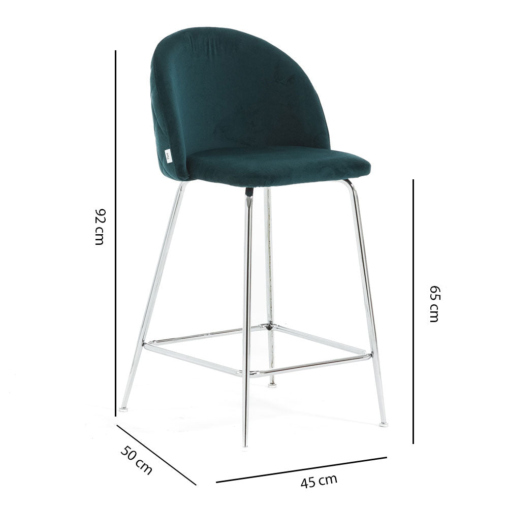 Sara XL – sgabello da cucina in velluto e gambe metallo
