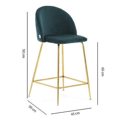 Sara XL – sgabello da cucina in velluto e gambe metallo