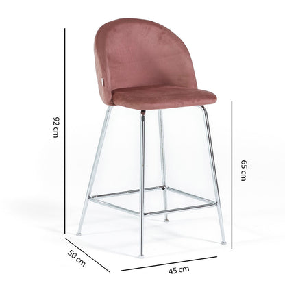 Sara XL – sgabello da cucina in velluto e gambe metallo
