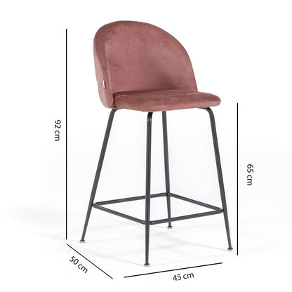 Sara XL – sgabello da cucina in velluto e gambe metallo