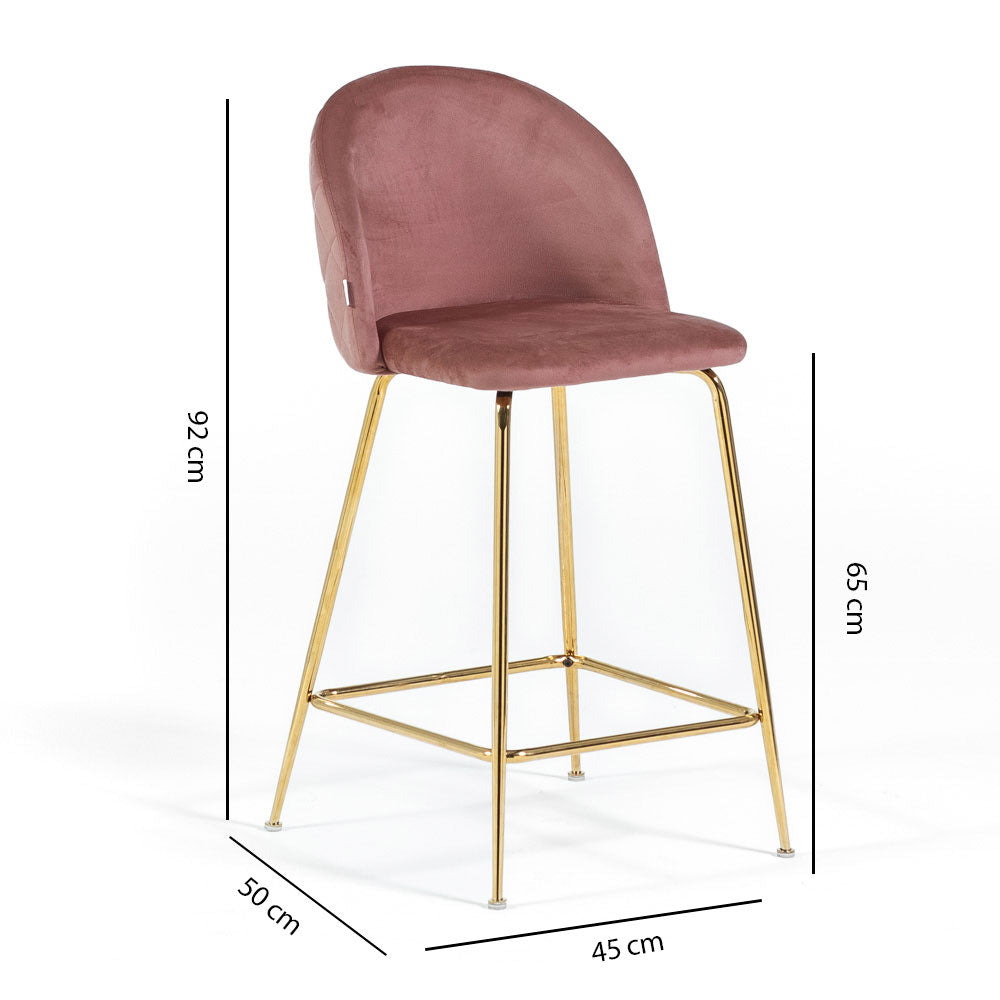 Sara XL – sgabello da cucina in velluto e gambe metallo