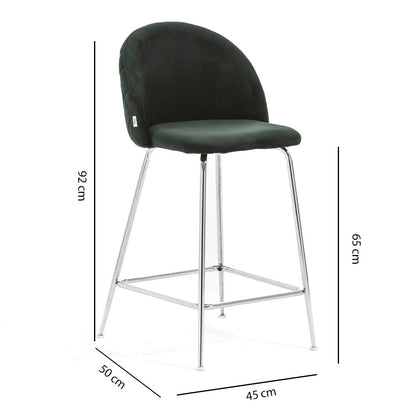 Sara XL – sgabello da cucina in velluto e gambe metallo