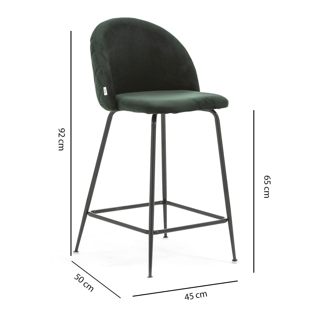 Sara XL – sgabello da cucina in velluto e gambe metallo