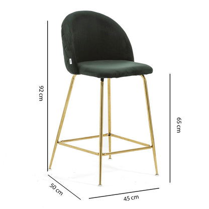 Sara XL – sgabello da cucina in velluto e gambe metallo