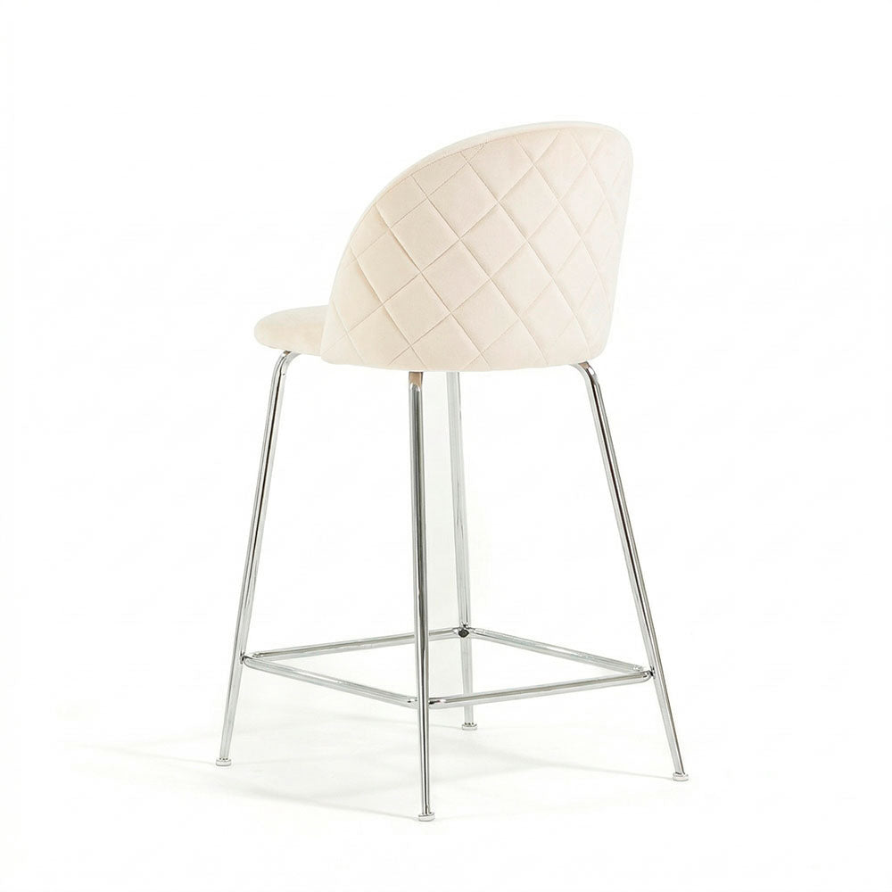 Sara XL – sgabello da cucina in velluto e gambe metallo