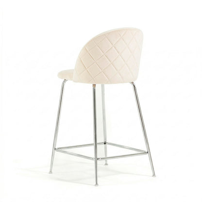 Sara XL – sgabello da cucina in velluto e gambe metallo