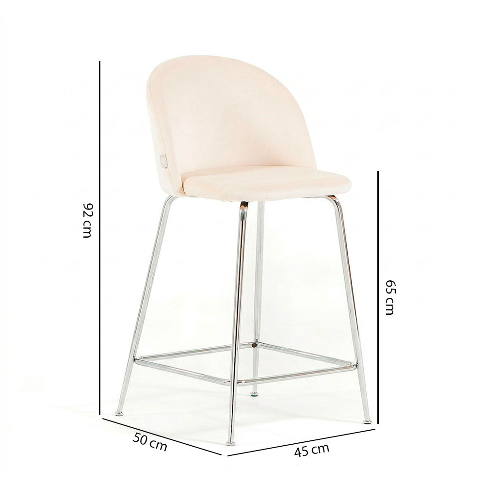 Sara XL – sgabello da cucina in velluto e gambe metallo