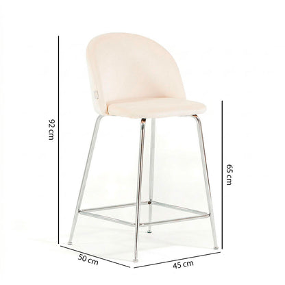 Sara XL – sgabello da cucina in velluto e gambe metallo