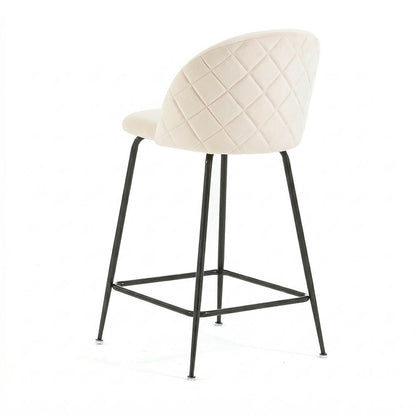 Sara XL – sgabello da cucina in velluto e gambe metallo