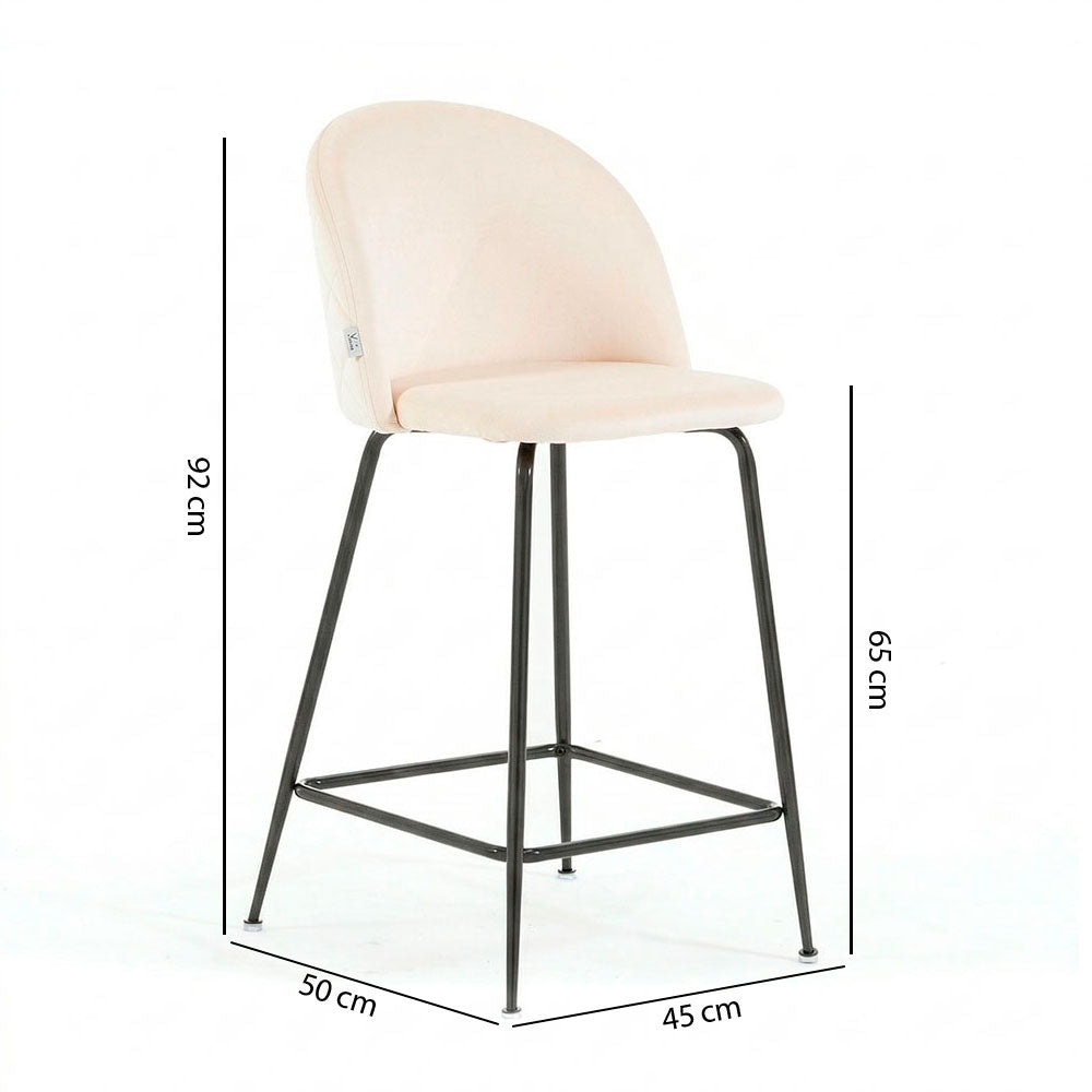 Sara XL – sgabello da cucina in velluto e gambe metallo