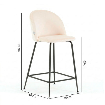 Sara XL – sgabello da cucina in velluto e gambe metallo