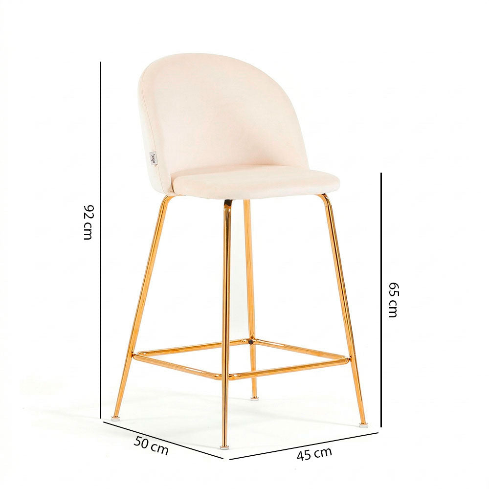 Sara XL – sgabello da cucina in velluto e gambe metallo