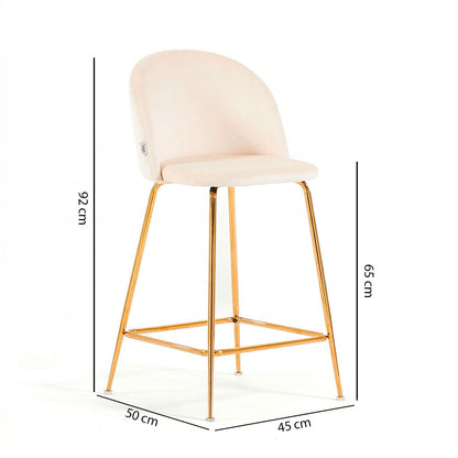 Sara XL – sgabello da cucina in velluto e gambe metallo