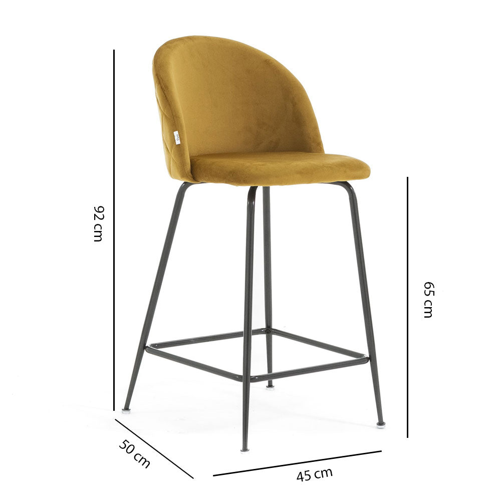 Sara XL – sgabello da cucina in velluto e gambe metallo