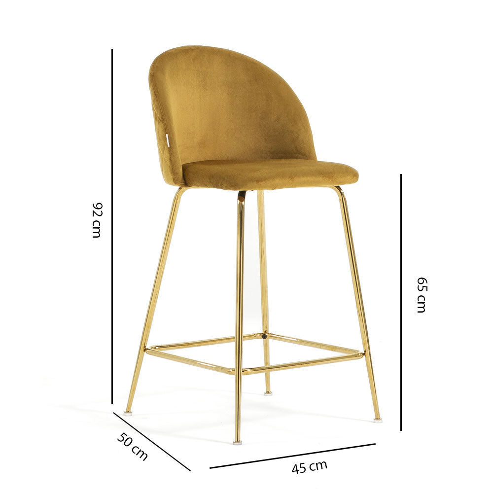 Sara XL – sgabello da cucina in velluto e gambe metallo