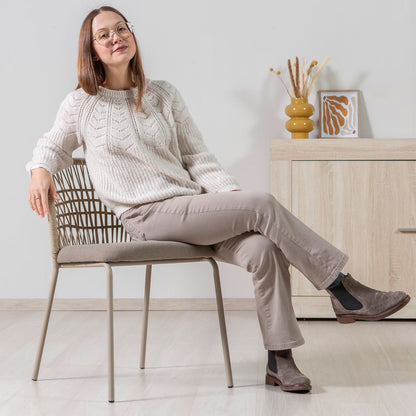 Stacey – sedia in corda con struttura in metallo champagne