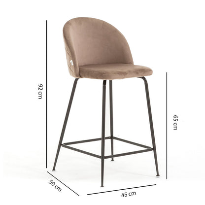 Sara XL – sgabello da cucina in velluto e gambe metallo