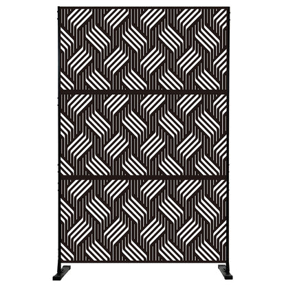Separè in acciaio zincato modulabile per interni ed esterni, colore nero, design trama