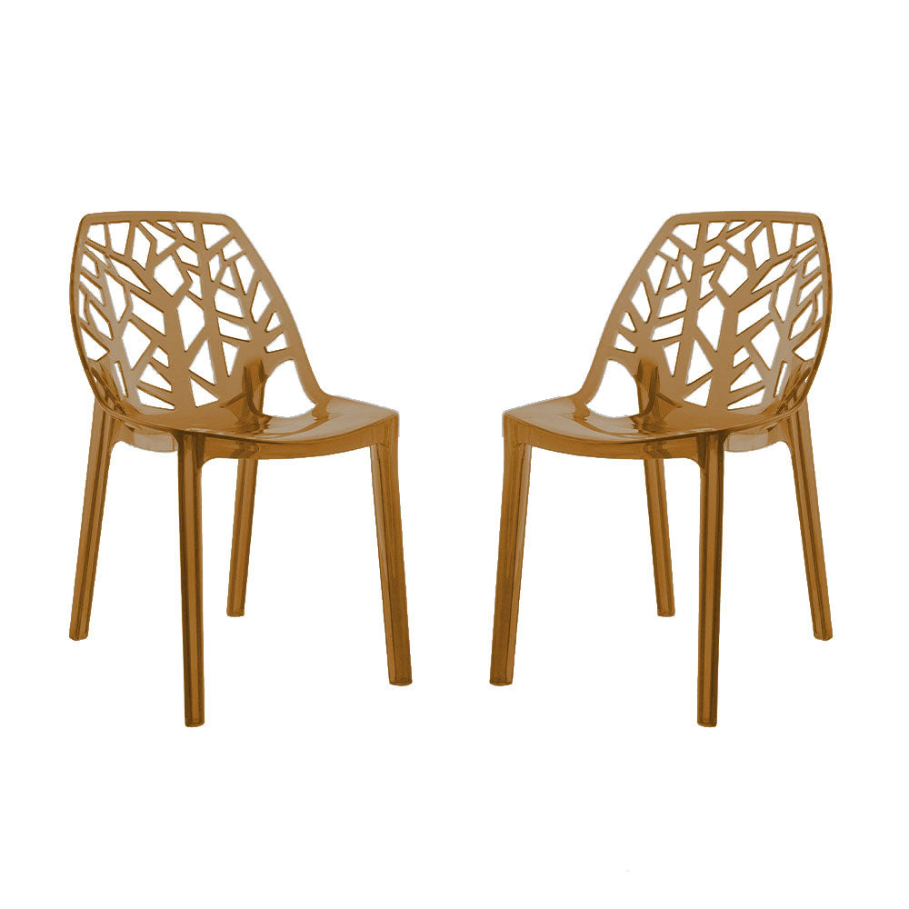 Zelda – sedia in policarbonato impilabile dal design moderno, colore bronzo