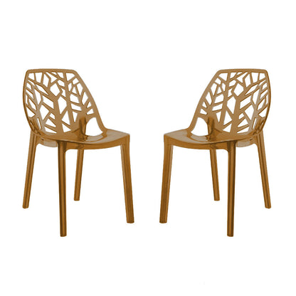 Zelda – sedia in policarbonato impilabile dal design moderno, colore bronzo
